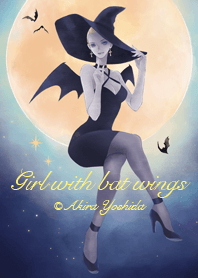 Halloween Girl with bat wings