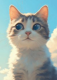 Zen Life-屋上で夕日を見上げる猫2.1.1