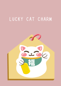 LUCKY CAT CHARMj-DUSTY PINK