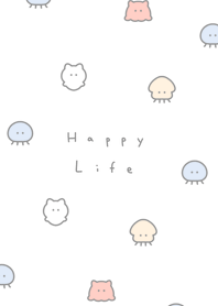 Marine Friends(pattern)-white pastel.