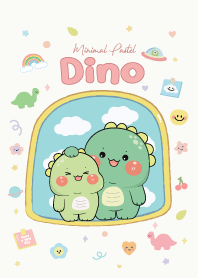 Dino Couple Cute : minimal