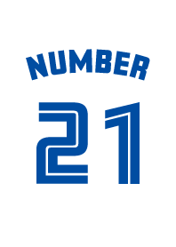 Number 21 White x blue version