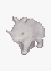 Rhinoceros Pixel Art Theme  Green 02