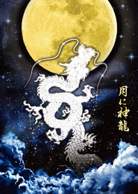 Dragon rising toward the moonlight