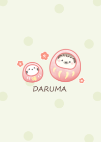 Hedgehog and Shimaenaga -Daruma- green2