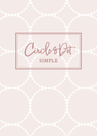 Circle&Polka Dots White Rose Pink