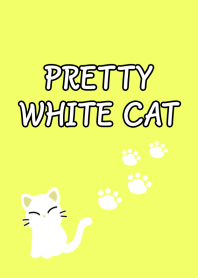 PRETTY WHITE CAT Theme-LIME YELLOWj