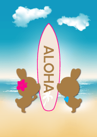 suntan rabbits and surfboard ALOHA 2.