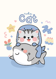 แมวฉลามน่ารัก (สีฟ้าบลู)