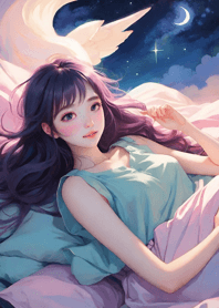 Comfortable day on the bed girl E42CcB