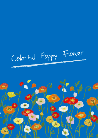 Colorful Poppy Flower -blue2-