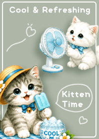 Cool Time with a Cute Kitten green