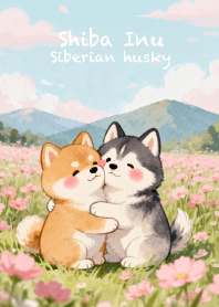 Kawaii Shiba Inu & Siberian husky V2
