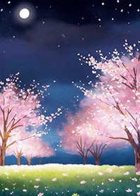 Beautiful night cherry blossoms#182