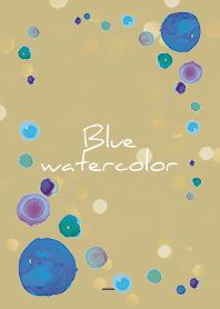 Beige Navy : Blue watercolor