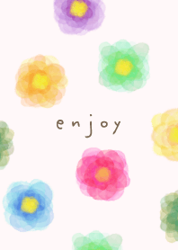 Watercolor flower Colorful17 from Japan
