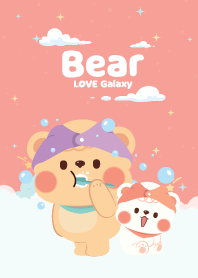 ลูกหมีตัวอ้วน ก้อนเมฆน่ารัก สีชมพู