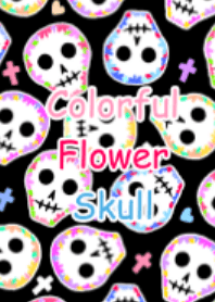 Colorful flower skull