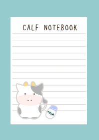 CALF NOTEBOOKj-DUSTY MINT GREEN