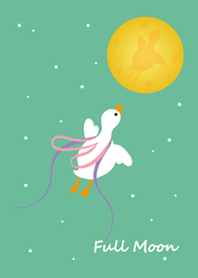 Goose Flying to the moon(Mint Green)