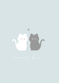 白黒ねこさん。ライトブルーとベージュ