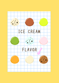 ICE CREAM FLAVOR GRAPH PAPER-YELLOWj