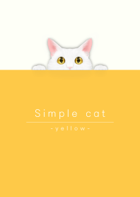 simple white cat/yellow.