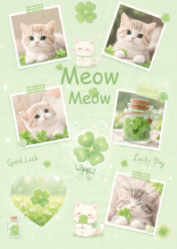 A cat and a lucky clover.