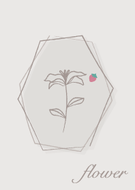 花 <草莓> 灰米色