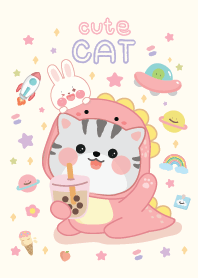 Cat love bunny cute : pink sweet