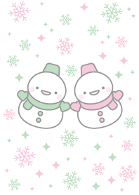 緑ピンク：スノーマンコンビ着せかえ