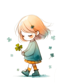 Cute Girl and a Clover V.64