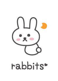 ふりむくうさぎ＊ホワイト＊月
