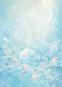 晨霧海月燈光淡色