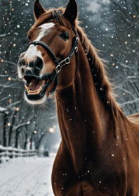 Auspicious Horse/horse and snow