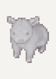 Rhinoceros Pixel Art Theme  Brown 03