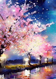 Beautiful night cherry blossoms#929