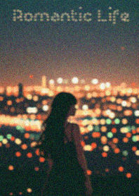癒しの夜景〜街を眺める女性1.1