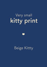 Very small kitty print ~Navy & Beige~