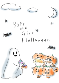  Laki  laki  Seorang gadis Halloween Tema LINE LINE STORE