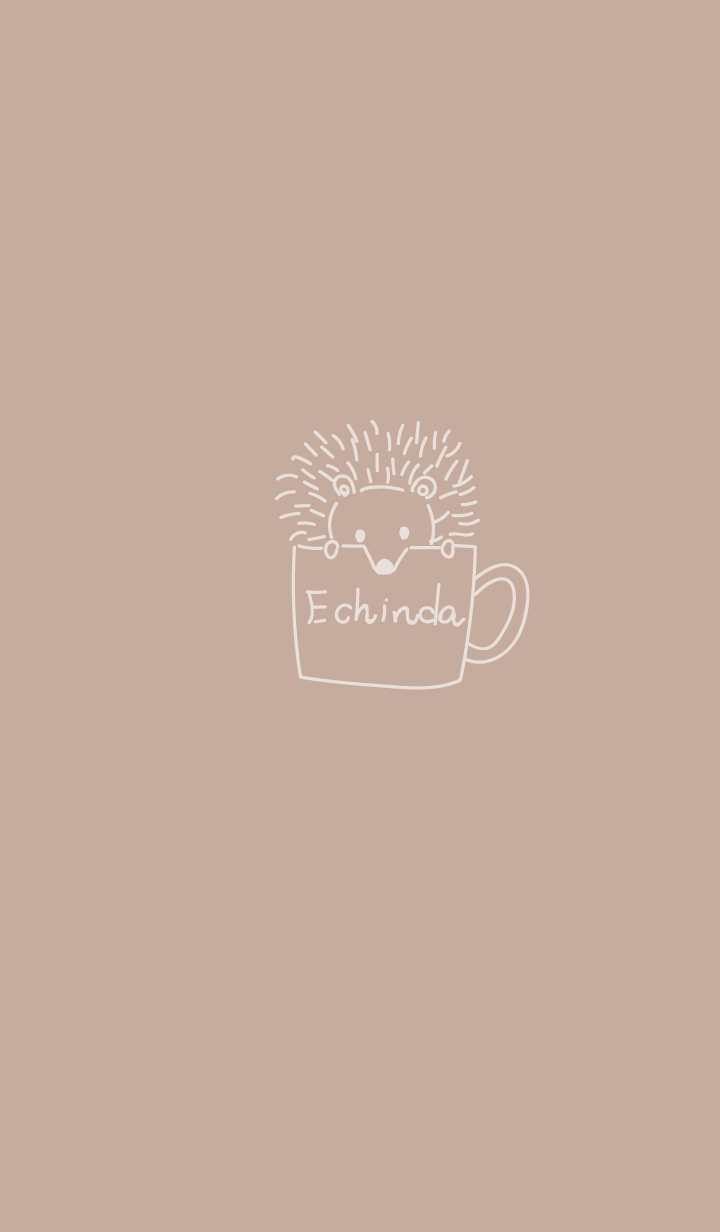 Beige hedgehog in coffee cup g