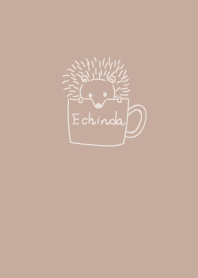 Beige hedgehog in coffee cup g