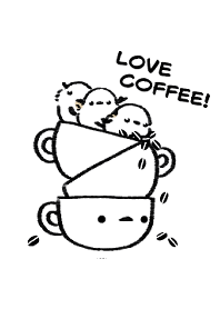 Fluffy Shimaenaga simple coffee