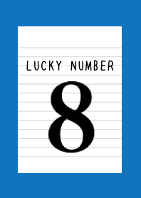 LUCKY NUMBER 8 NOTEBOOKj-BLUE-WHITE