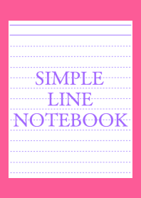 SIMPLE PURPLE LINE NOTEBOOK/HOT PINK