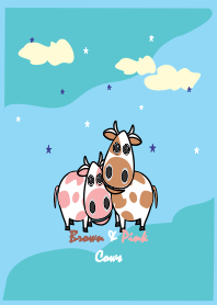 วัวสีน้ำตาลและสีชมพู