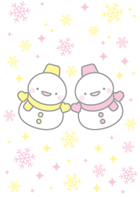 黄色ピンク：スノーマンコンビ着せかえ