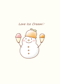 Snowman and Ice cream -orange-