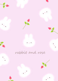 Rabbit and rose pinkpurple11_2