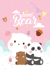Three Bears Love Light Pink